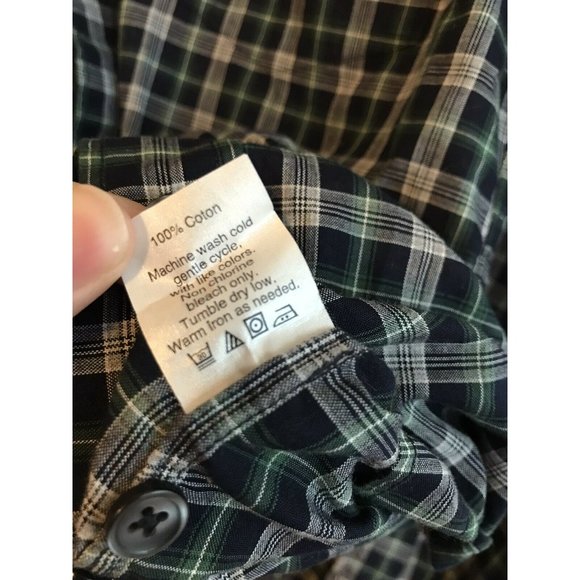 J Crew Men's Slim Fit Button Down Plaid Shirt Size Small Blue Green Long Sleeve - Picture 4 of 5